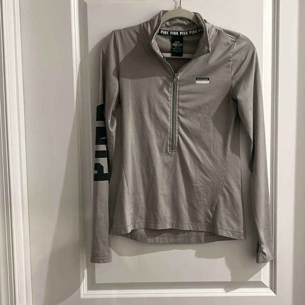 Gray PINK Quarter Zip